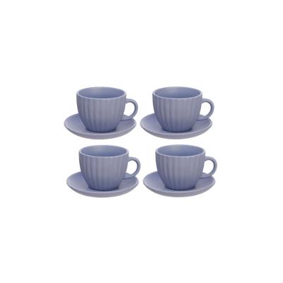Xícara de Chá Bella Azul 210ml com 4 Peças - Hauskraft