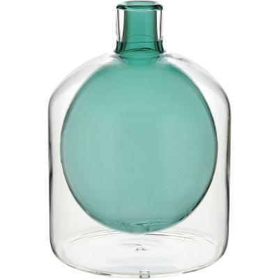 Vaso Garrafa Vidro 17x15x15cm Cinza