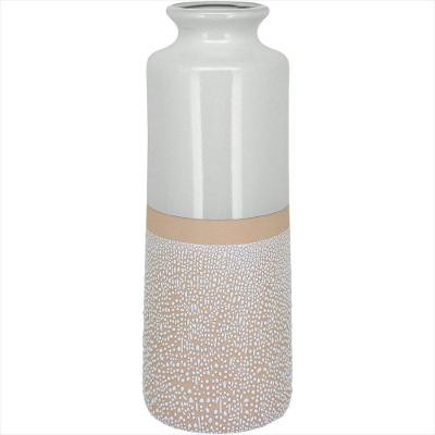 Vaso Cerâmica 40x15x15cm Marfim