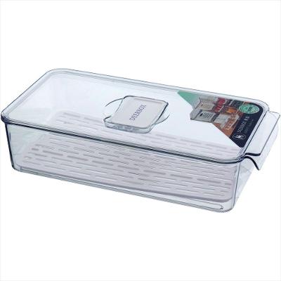 Caixa Organizadora para Geladeira com Tampa Acrílico 7x16x31cm Transparente