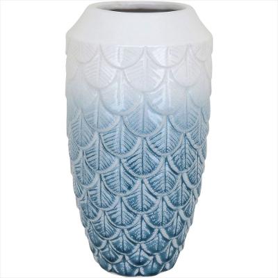 Vaso Cerâmica 28x14x14cm Azul