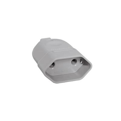 Plugue fêmea 2P 10A 250V~ cor cinza