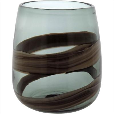 Vaso de Vidro 19x17x17cm Marrom - MARROM