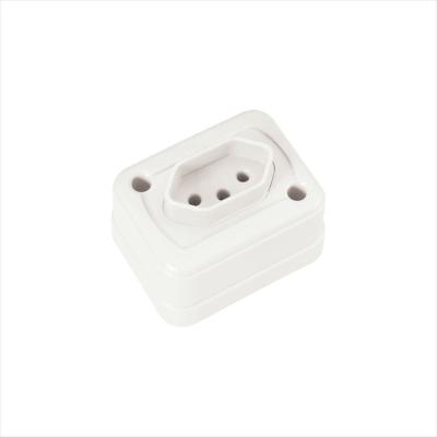 Tomada de Sobrepor 2 Pinos + Terra 10 A 250 V Tramontina Branco