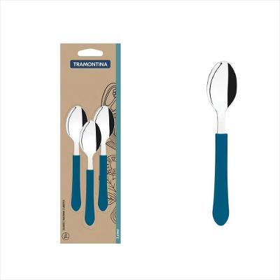 Conjunto Colher Cha Inox 3Pc Leme Azul
