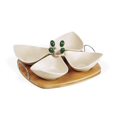 Conjunto Para Petiscos Em Bambu / Fibra De Bambu - 10Pçs Welf