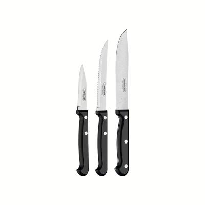 Jogo Facas Inox 3 Peças Ultracorte Preto Tramontina