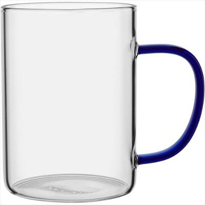 Caneca Alça Azul Borossilicato 450 mililitros 12x8x8 centímetros Transparente