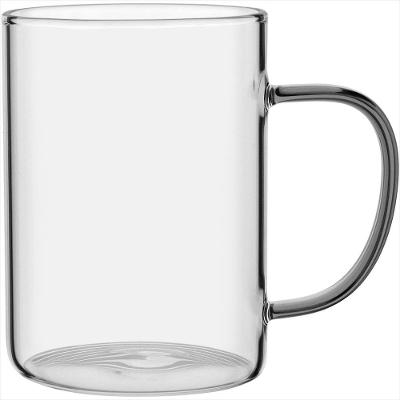 Caneca Alça Cinza Borossilicato 450 mililitros 12x8x8 centímetros Transparente