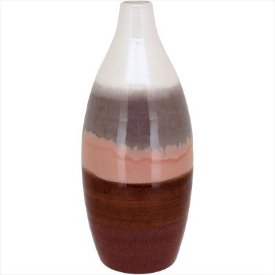 Vaso Cerâmica 32x12x12cm Marrom