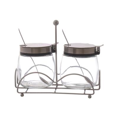 Porta Condimentos 2 Peças Com Colher E Suporte - Hauskraft
