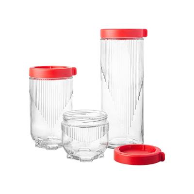 Pote Redondo Empilhável Vermelho 3 Peças - Hauskraft