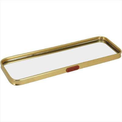 Bandeja Espelhado Metal 3x30x10cm Dourado