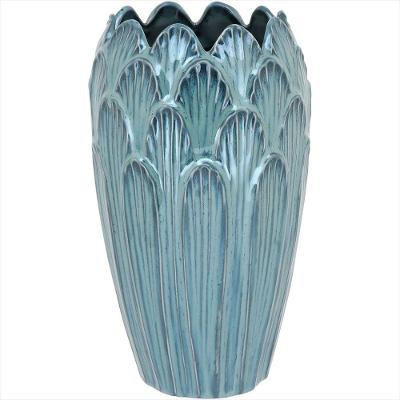 Vaso Cerâmica 27x16x16cm Azul