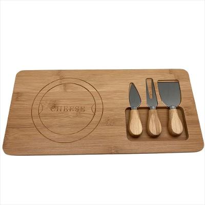 Jogo Para Queijo Com Tabua De Bambu 38X18,5cm Zahav