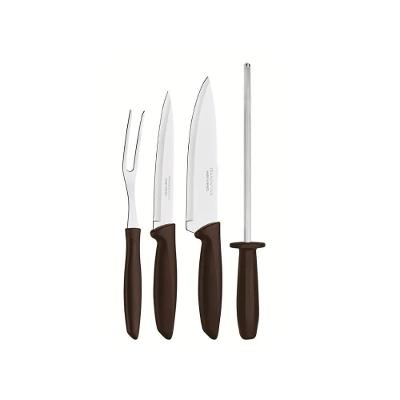 Kit Churrasco Inox 4 Peças Plenus Marrom Tramontina