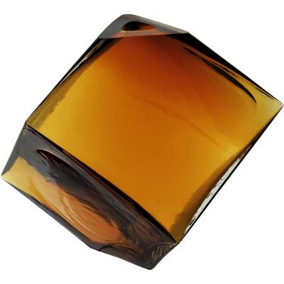 Vaso Vidro 11x11x11cm Âmbar
