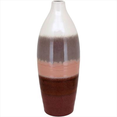 Vaso Cerâmica 38x13x13cm Marrom
