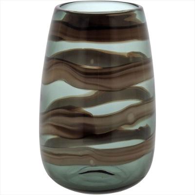 Vaso de Vidro 27x17x17cm Marrom - MARROM