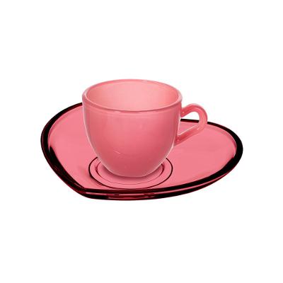 Jogo de Xícaras de Café Heart Rosa com 4 Peças - Hauskraft