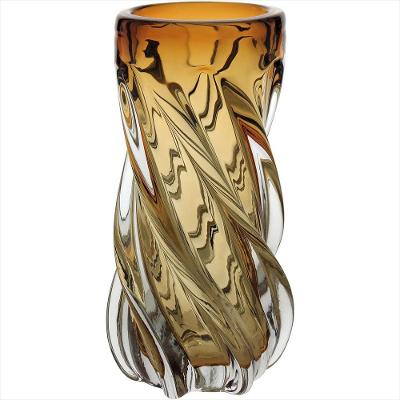 Vaso de Vidro 22x10x10cm Âmbar - ÂMBAR