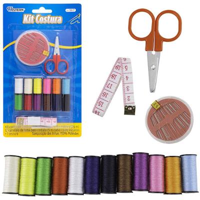 Kit Costura com 12 carretéis e fita métrica