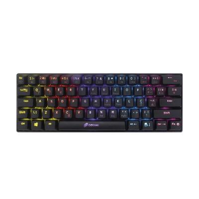 Mini Teclado Mecânico Gamer Ziggy Tc607 - Led Rainbow - Switch Outemu Red - Abnt Preto