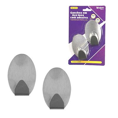Gancho Inox Oval Grande Jogo 2 Peças Western Home