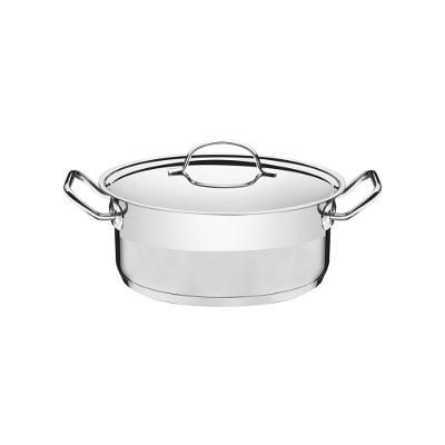 Caçarola Tramontina Professional Rasa Inox e Tampa Plana Detalhe Satinado 20cm 2,9L