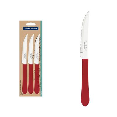 Conjunto Facas Churrasco Inox 3 Peças Leme Vermelho Tramontina