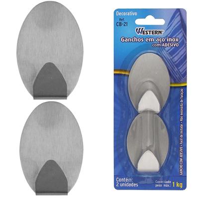 Gancho Inox Oval Jogo 2 Peças Western Home
