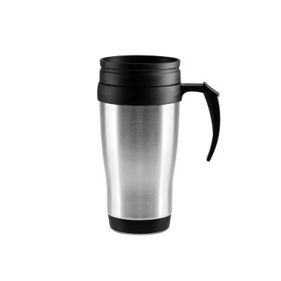 Caneca Revestida Em Aço Inox - 410 Ml - Preta Welf