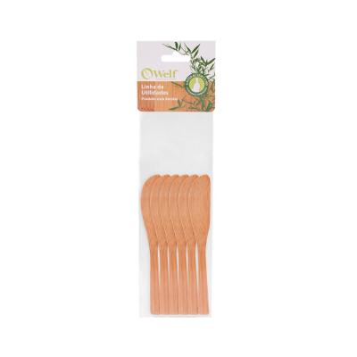 Conjunto Espatulas Em Bambu Utility - 14 Cm 6 Pçs Welf