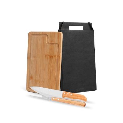 Conjunto Para Churrasco Em Bambu/Inox Dallas - 3 Pçs Welf