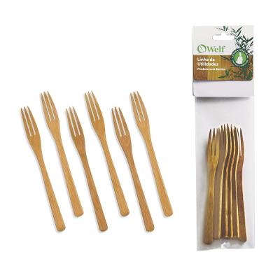 Conjunto Garfinhos Em Bambu Utility - 14 Cm 6 Pçs Welf