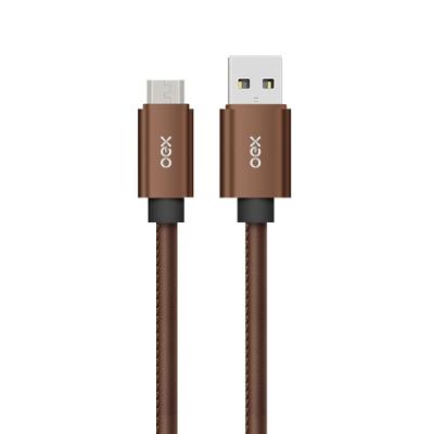 Cabo Micro Usb Em Couro Oex Cc300 - 1M - Café