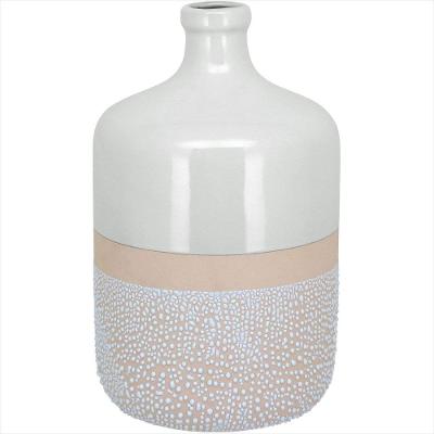 Vaso Cerâmica 30x18x18cm Marfim - Marfim