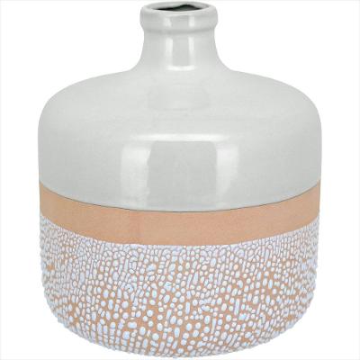Vaso Cerâmica 20x17x17cm Marfim