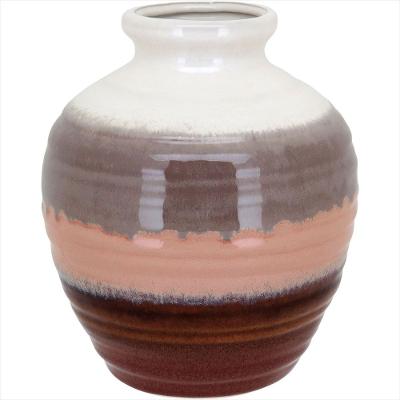 Vaso Cerâmica 20x17x17cm Marrom