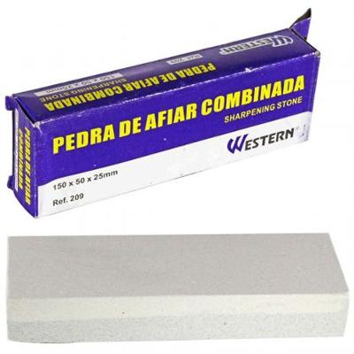 Pedra para afiar facas dupla face cinza