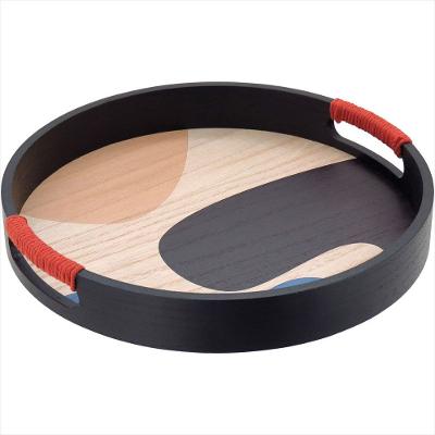 Bandeja Redondo MDF 4x30x30cm Preto