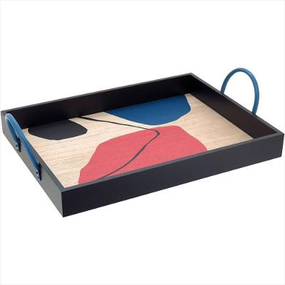 Bandeja Retangular MDF 10x30x43cm Preto