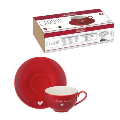 Xícara Chá Lamour Hauskraft Vermelho 160 ml 6 Peças