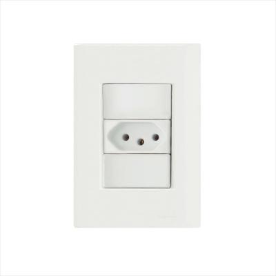 Conjunto 4x2 com 1 Tomada 2P+T 10 A 250 V Tramontina Giz Branco