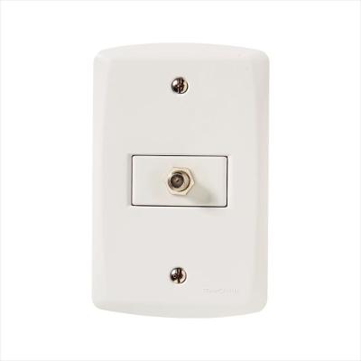 Conjunto 4x2 com 1 Tomada TV/SAT Coaxial Tramontina Lux2 Branco