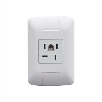 Conjunto 4x2 com 1 Tomada Telefone 4P e RJ11 Tramontina Aria Branco