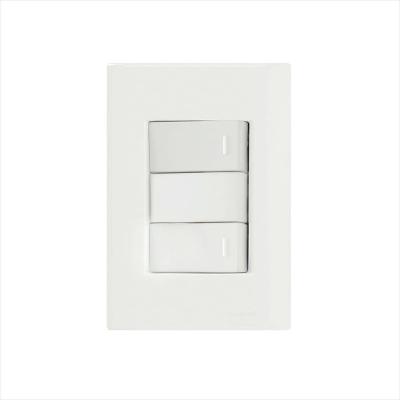 Conjunto 4x2 com 2 Interruptores Simples 10 A 250 V Tramontina Giz Branco