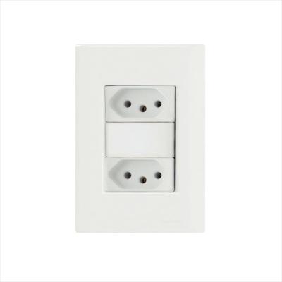 Conjunto 4x2 com 2 Tomadas 2P+T 20 A 250 V Tramontina Giz Branco