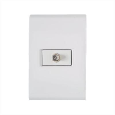 Conjunto 4x2 com 1 Tomada TV/SAT Coaxial Tramontina Liz Branco