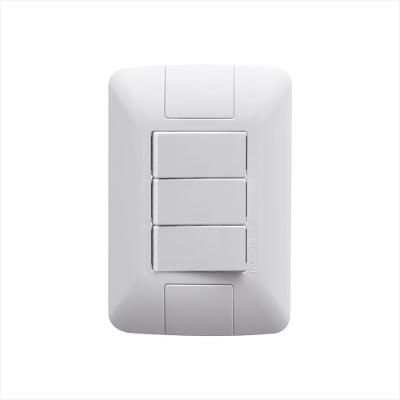 Conjunto 4x2 com 3 Interruptores Paralelos 6 A 250 V Tramontina Aria Branco